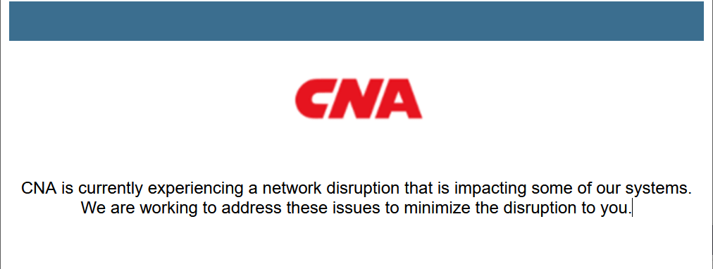 CNA Insurance Firm Hit By A Cyberattack, Operations Impacted